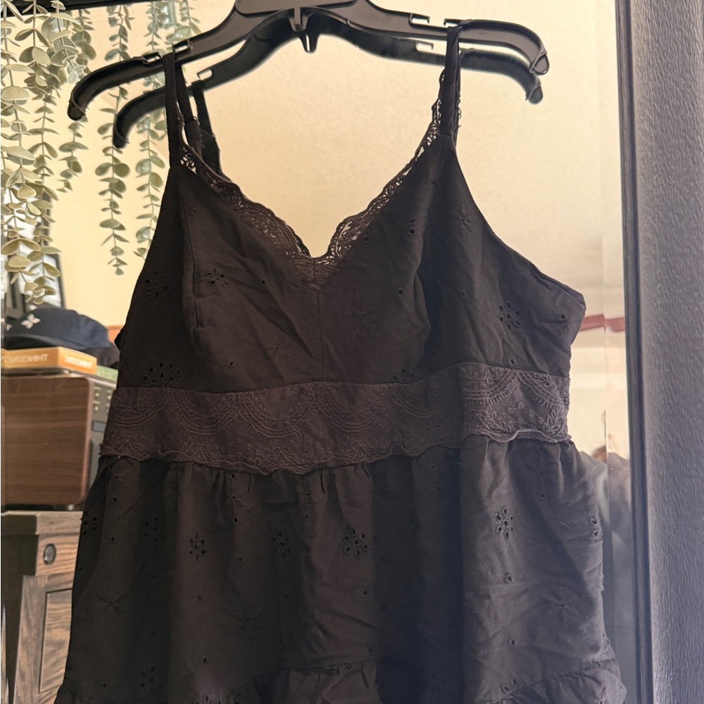 Torrid Black Lace Detail Top